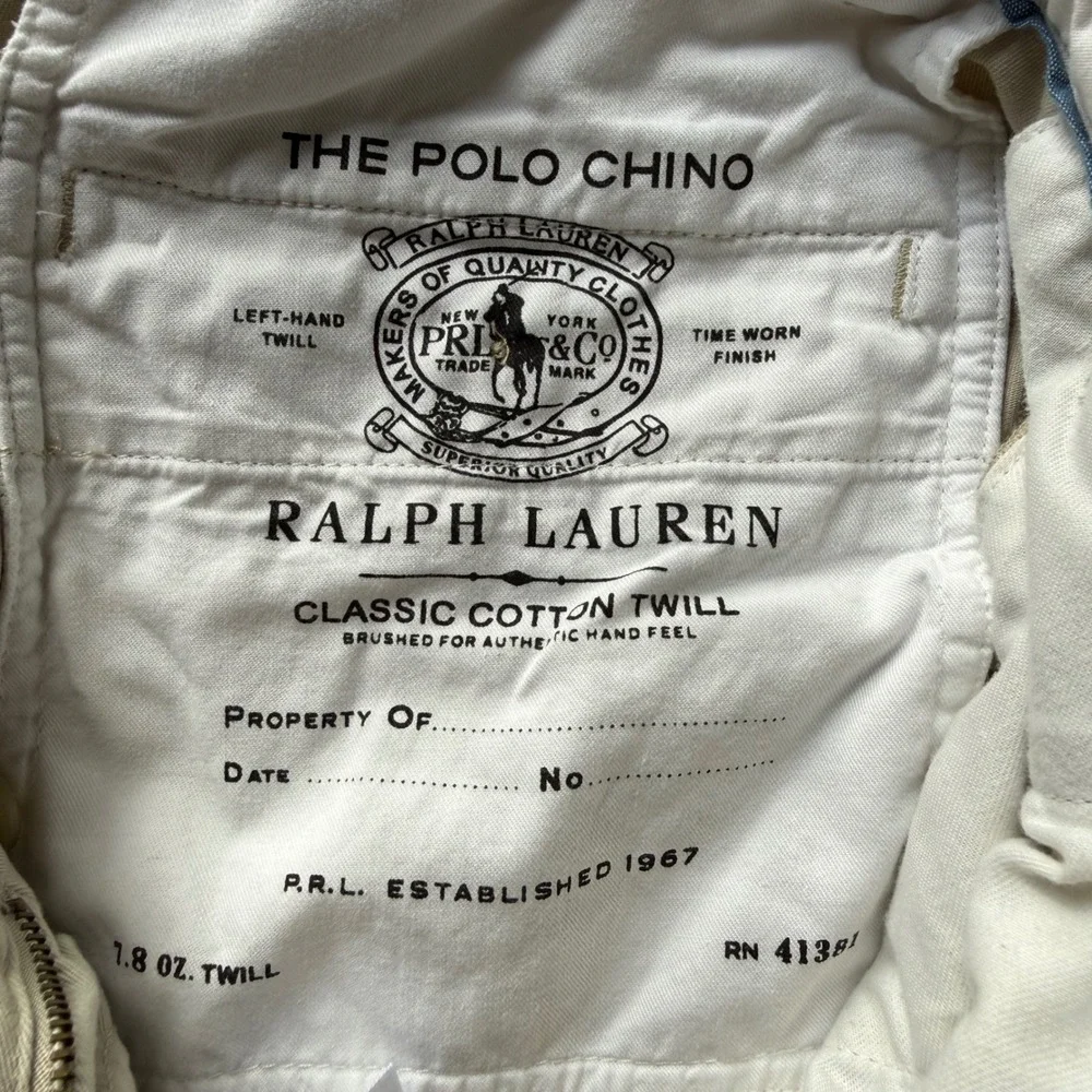 Polo Ralph Lauren Mens Classic Fit Chino Pants Tan Khaki Twill 32x32